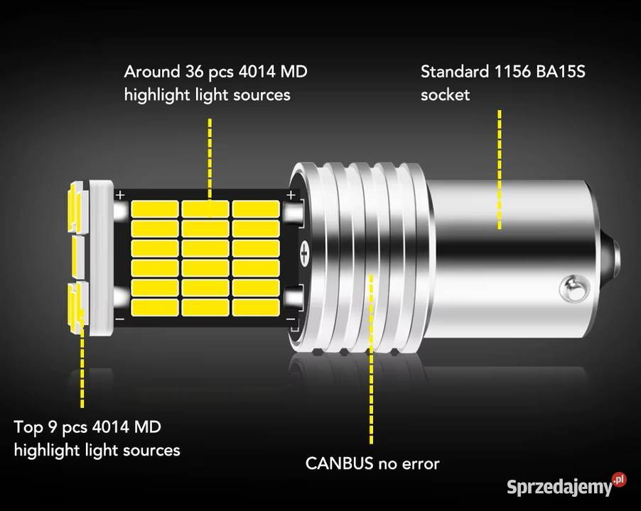 Żarówki LED P21W BA15S R5W 12V 1200Lm łódzkie