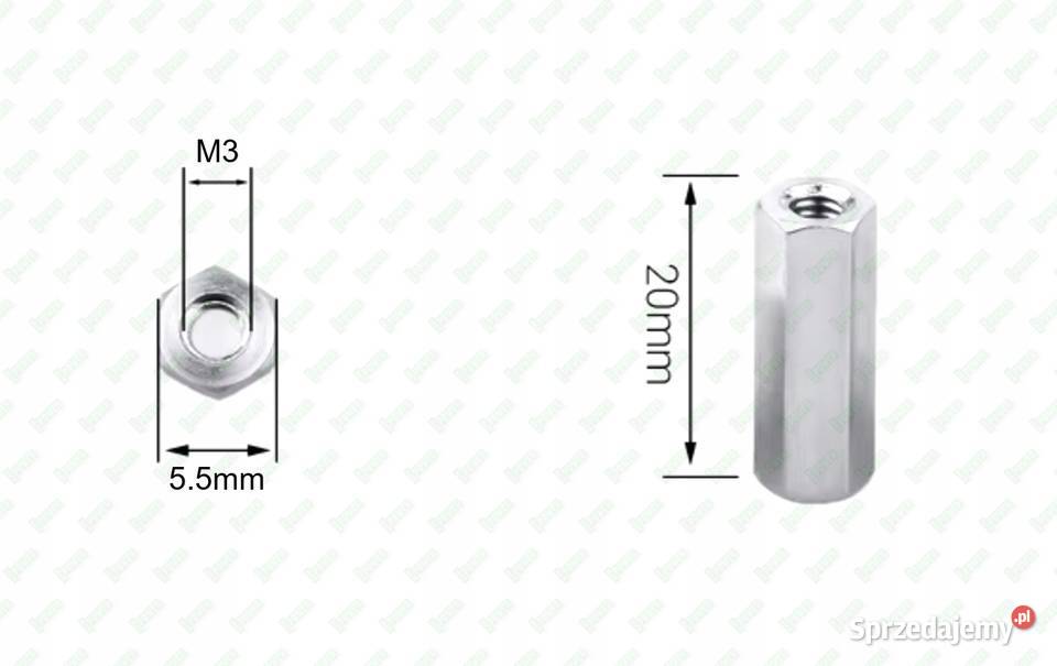 M3X20 ALUMINIOWA NAKRĘTKA ZŁĄCZNA PRZEDŁUŻANA Warszawa