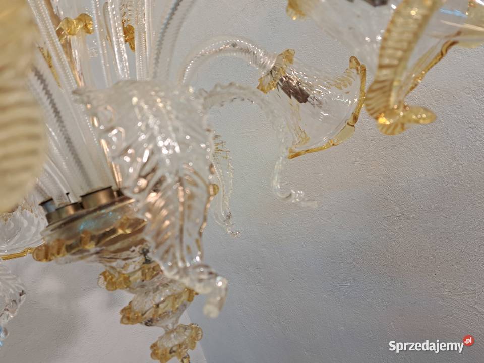 Zjawiskowy wyjątkowy żyrandol szklany Murano Lampy wiszące Olkusz
