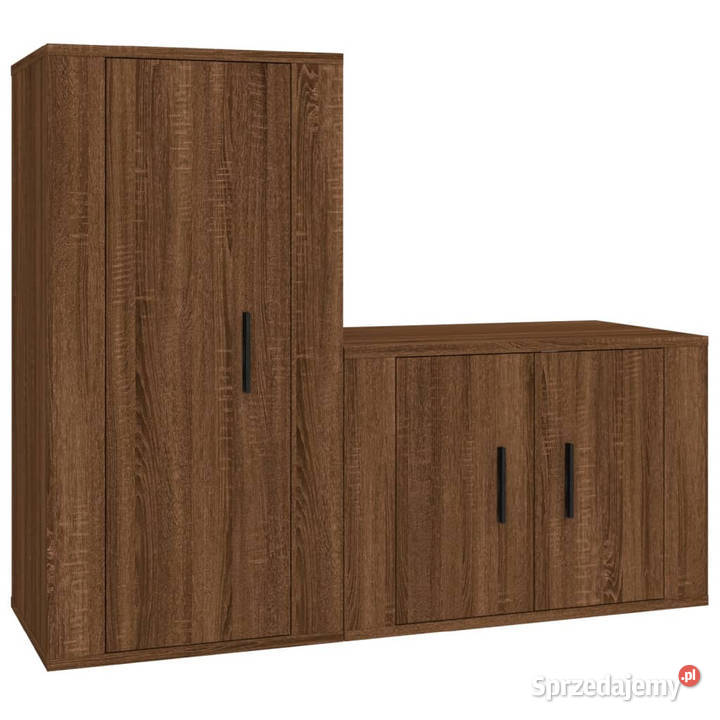 Zestaw 2 szafek pod TV brązowy dąb materiał Warszawa