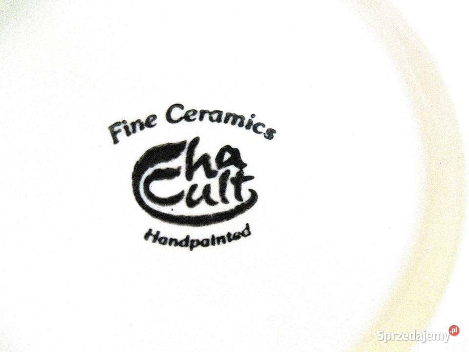 Talerz deserowy z kotem Cha Cult Fine Ceramics wielokolorowy Zabawne gadgety mazowieckie