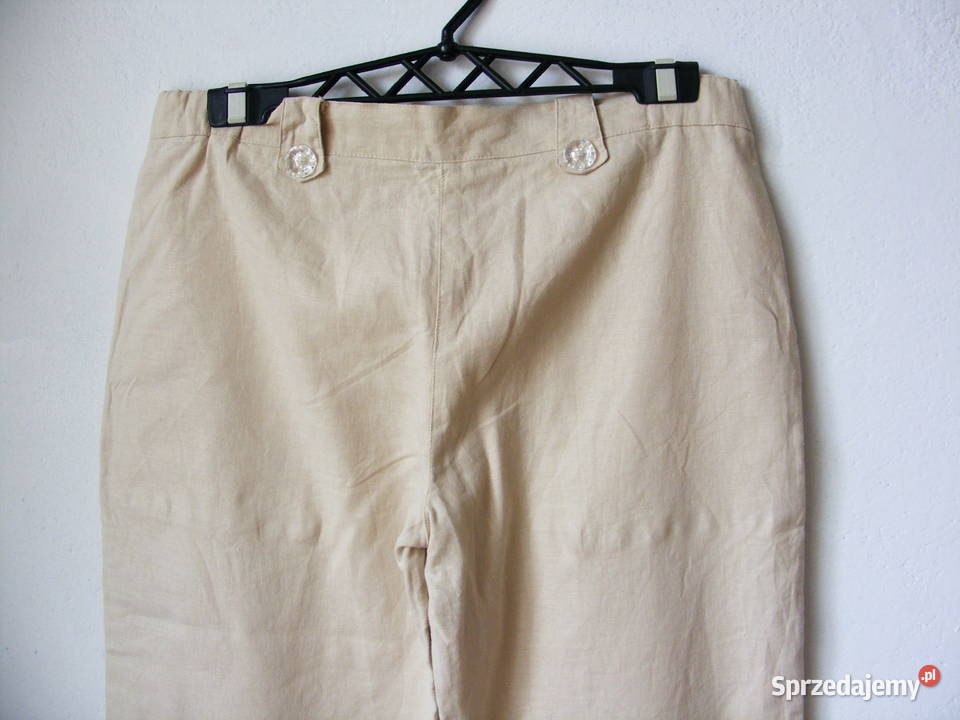 Spodnie beżowe rybaczki R 40 Do łydki