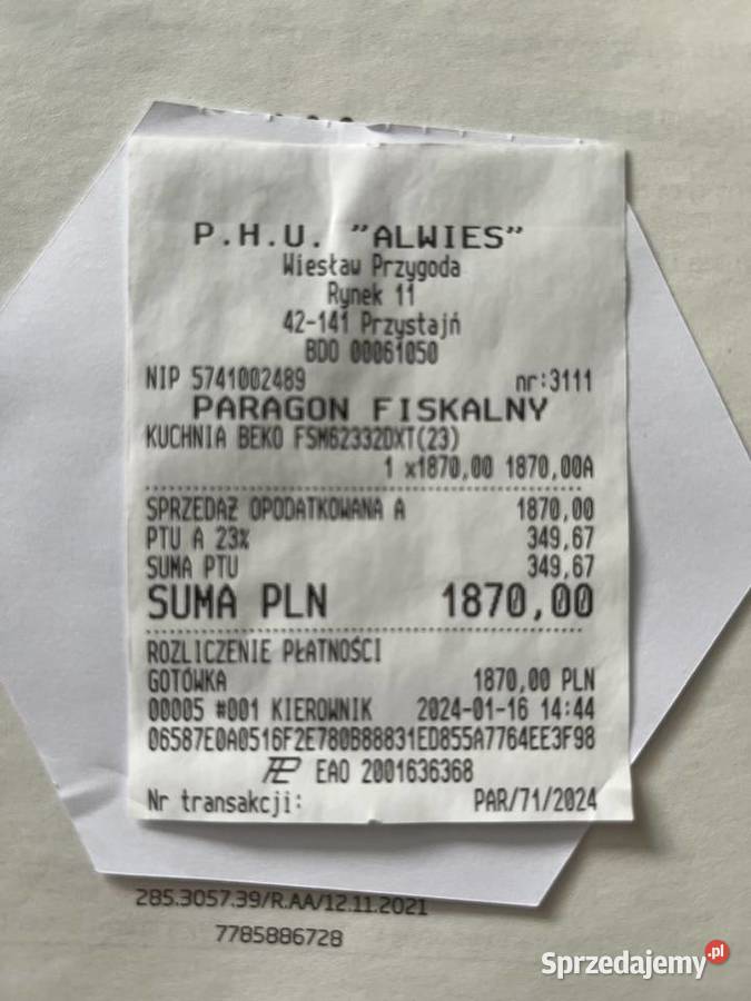 Kuchenka Beko wolnostojące sprzedam