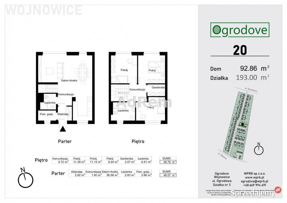 Dom bliźniak 9286m2 Czernica Ogrodowa dolnośląskie