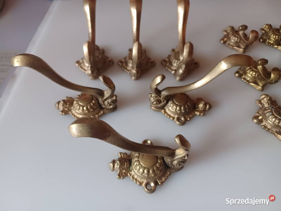 Mosiężny masywny wieszak Poznań