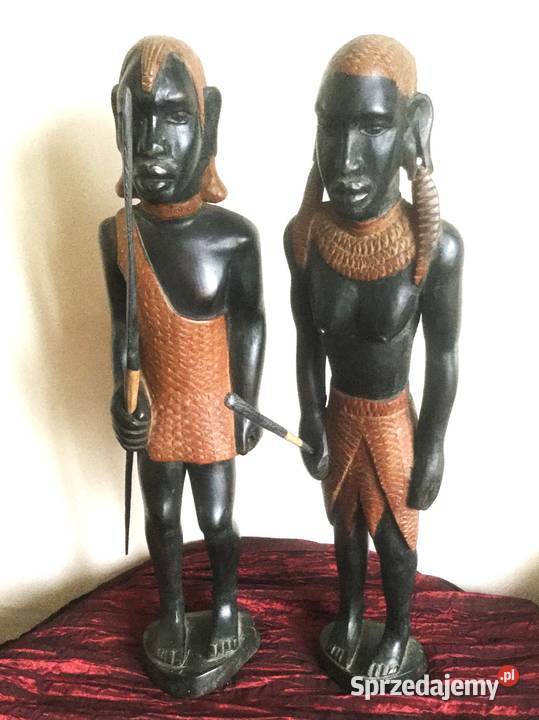 Murzyńska para rzeźby drewno heban Namibia