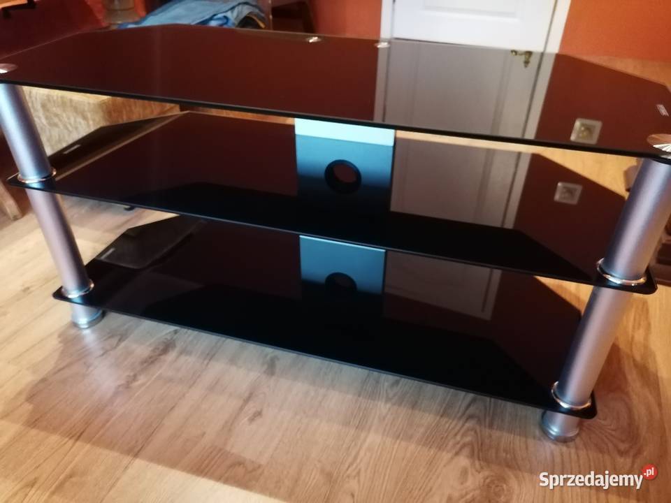Stolik szklany RTV czarny wielkopolskie Poznań