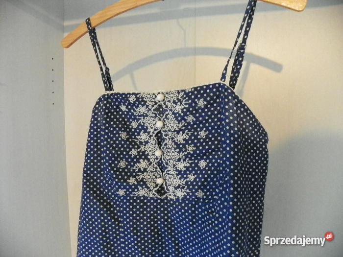 bluzka Orsay pin up haft koronka groszki blog za niebieski Kwidzyn