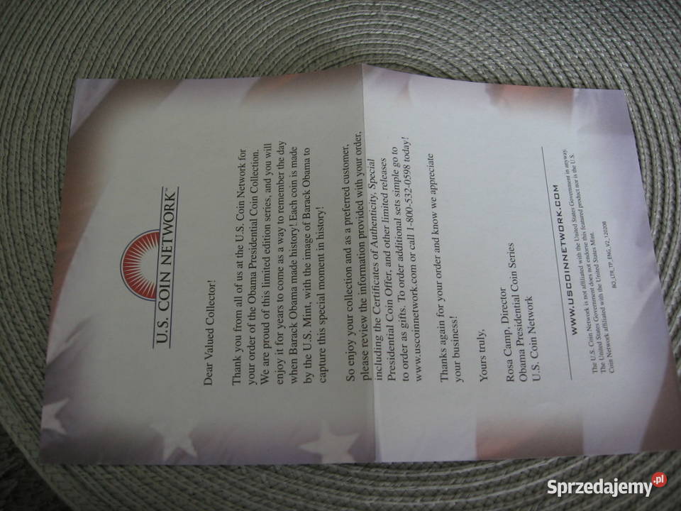 USA Monety Barack Obama e pięknym opakowaniu Kalisz