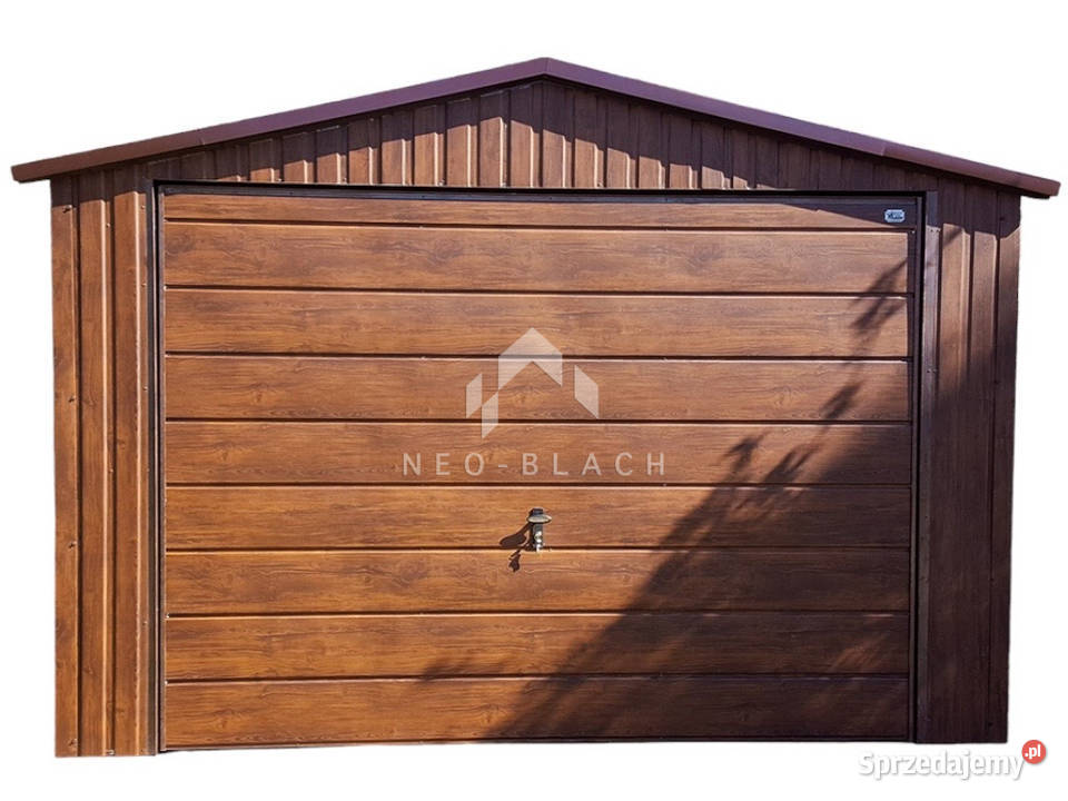 Garaż Blaszany 35x5m Brama uchylna Ciemny Orzech Siedlce