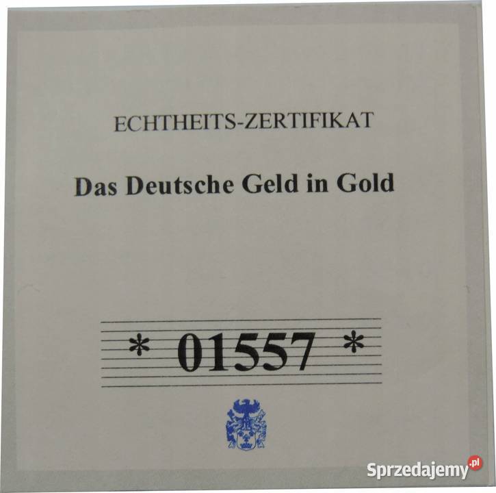 Niemcy replika 5 marki 2019 J złoto st LK102 Warszawa