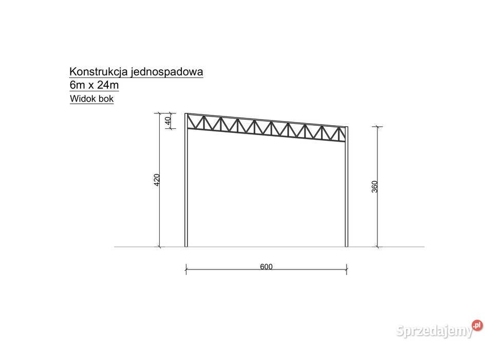 Konstrukcja Stalowa 6x24 Hala Wiata Magazyn