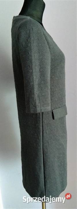 Ciepła szara jesienna sukienka M rękawy 34 Kate Rozmiar 38(M) Krosno