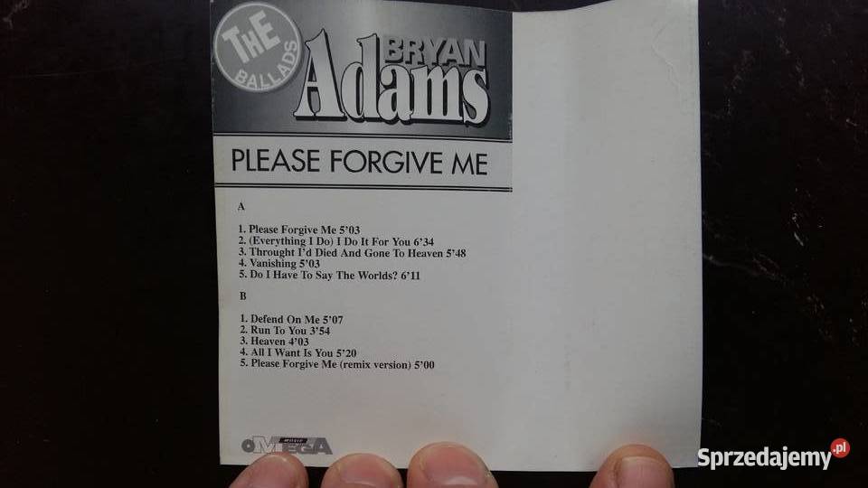 Kaseta magnetofonowa Bryan Adams Please forgive Siemiatycze sprzedam