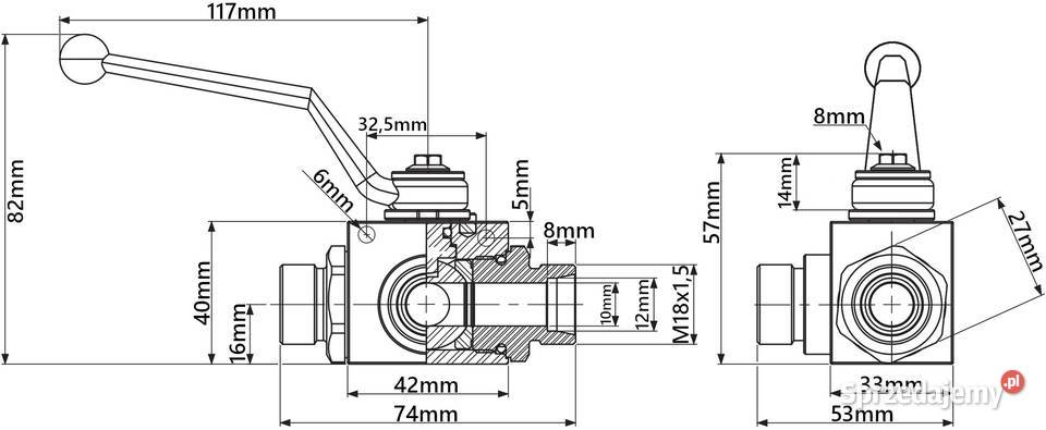 ZAWÓR HYDRAULICZNY RĘCZNY KULOWY 3 DROGOWY kujawsko-pomorskie Solec Kujawski
