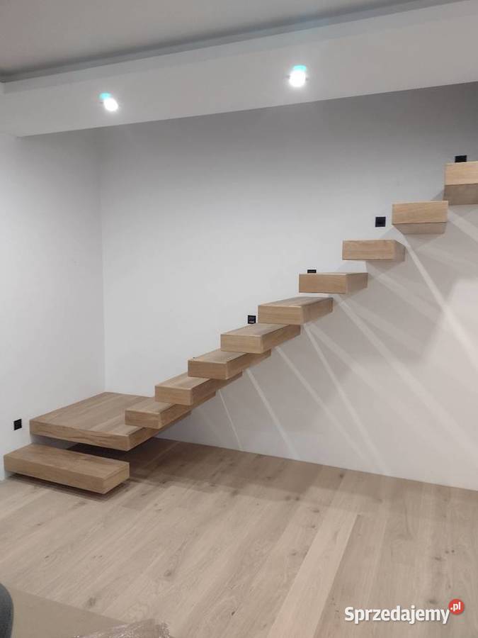 Schody półkowe wspornikowe schody drewniane Bełchatów