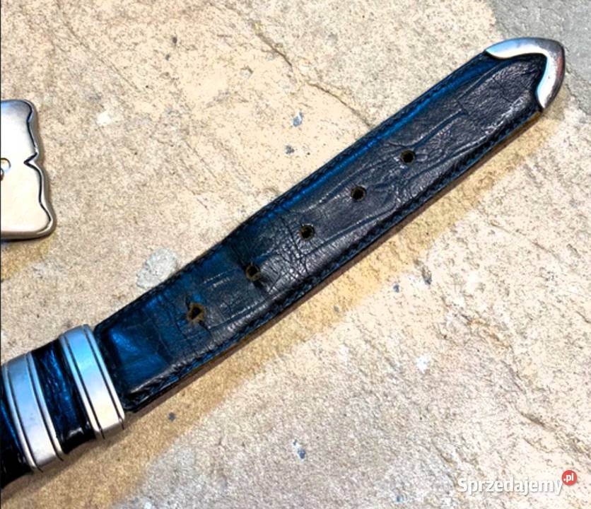 Unikatowy Prestiżowy SkóraMetal Pasek Włoski Poraj