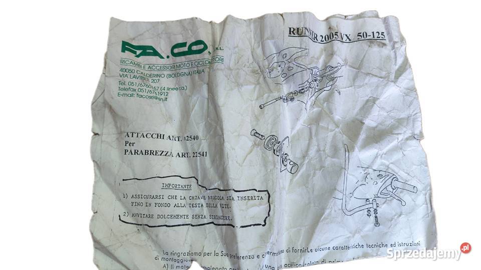 STELAŻ UCHWYT MOCOWANIE SZYBY FACO APRILIA Bielsk Podlaski