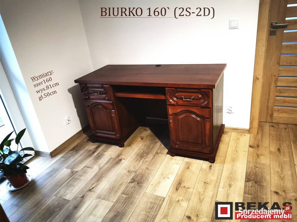 Stylowe Biurko Dwustronne Bekas Gabinetowe Dąb 50cm Sieradz