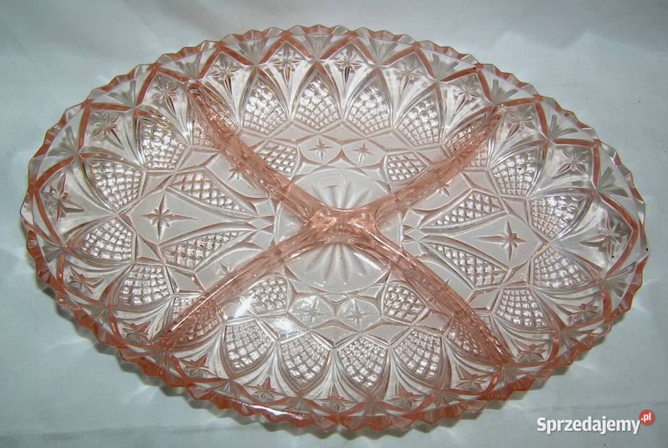 półmisek vintage depresyjne szkło PINKAlD Bartków