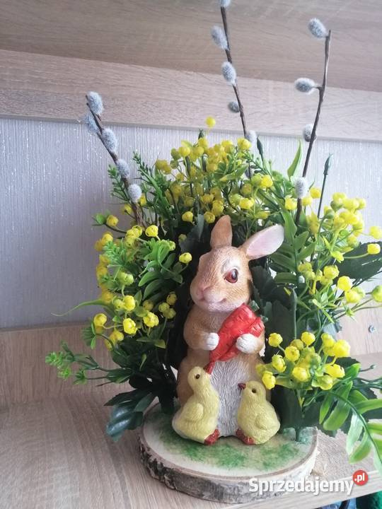 Stroik świąteczny wielkanocny z zajączkiem Wielkanoc śląskie Katowice