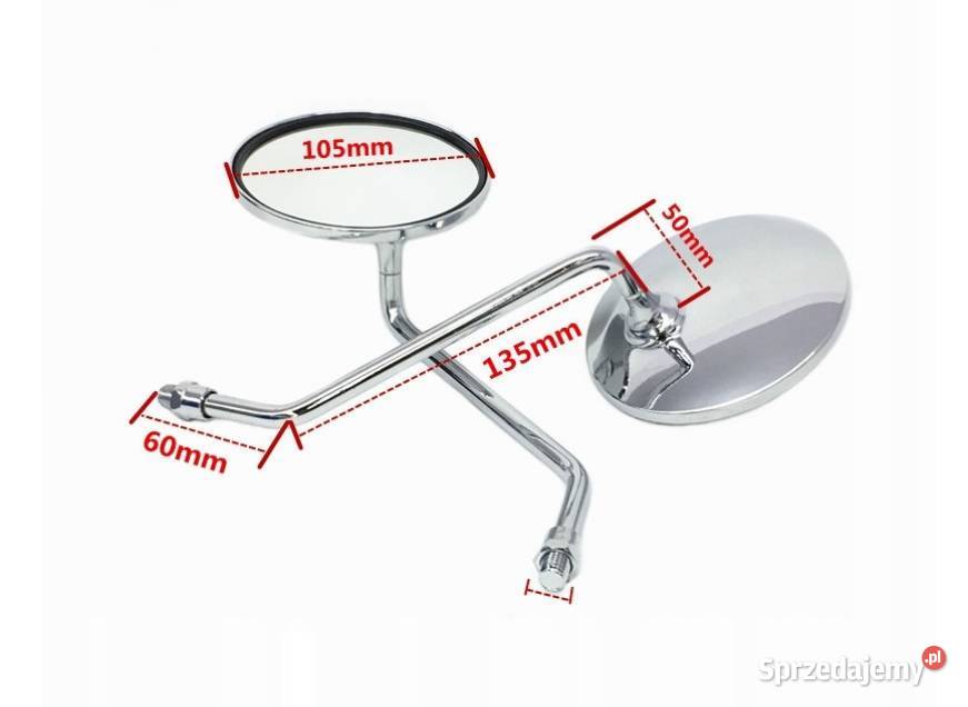 LUSTERKA DO MOTOCYKLA SKUTERA OKRĄGŁE CHROM M 8 Sosnowiec