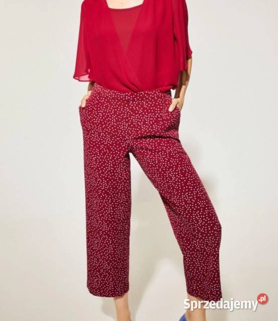 CORTEFIEL SPODNIE DAMSKIE MATERIAŁOWE 78 GROSZKI Kalisz