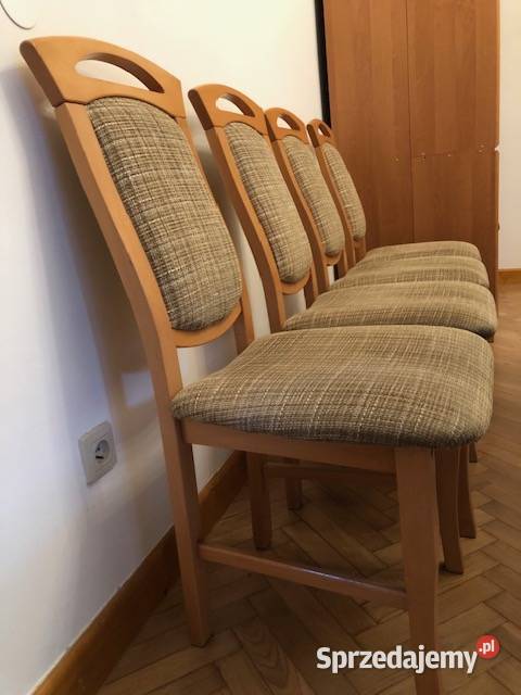Drewnianysolidny duży stół z krzesłami 78cm Kraków sprzedam