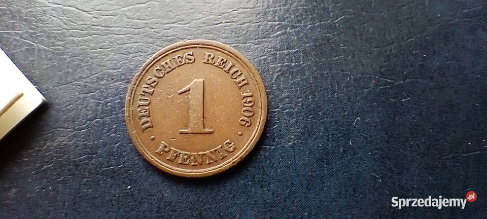 Stare monety 1 fenig 1906 F Niemcy Lesko