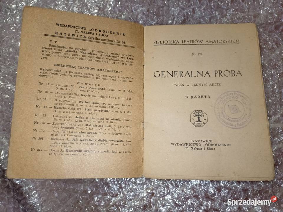 Generalna Próba Farsa w jednym akcie W Raorta Poznań