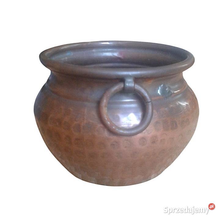 Miedziany garnuszek z uchwytami do powieszenia mazowieckie Warszawa