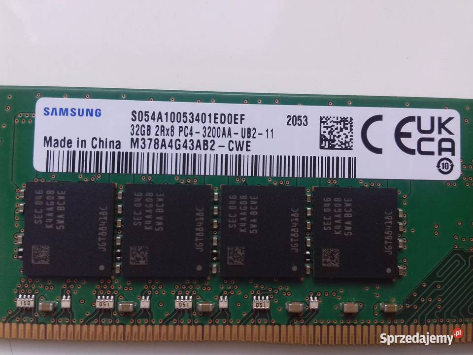 Samsung DDR4 32GB PC4 3200MHz 2933Mbps 12V Bydgoszcz sprzedam
