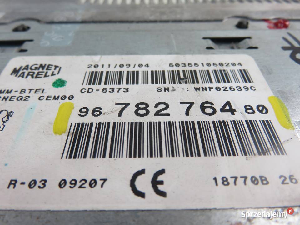 RADIO PEUGEOT 508 I 8D 9666090780