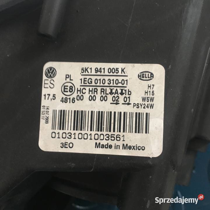 VW GOLF VI LEWA LAMPA PRZÓD 5K1941005k Luzino