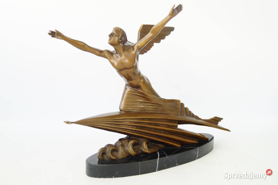 Figura z brązu rzeźba The Aviator Art deco Gizałki