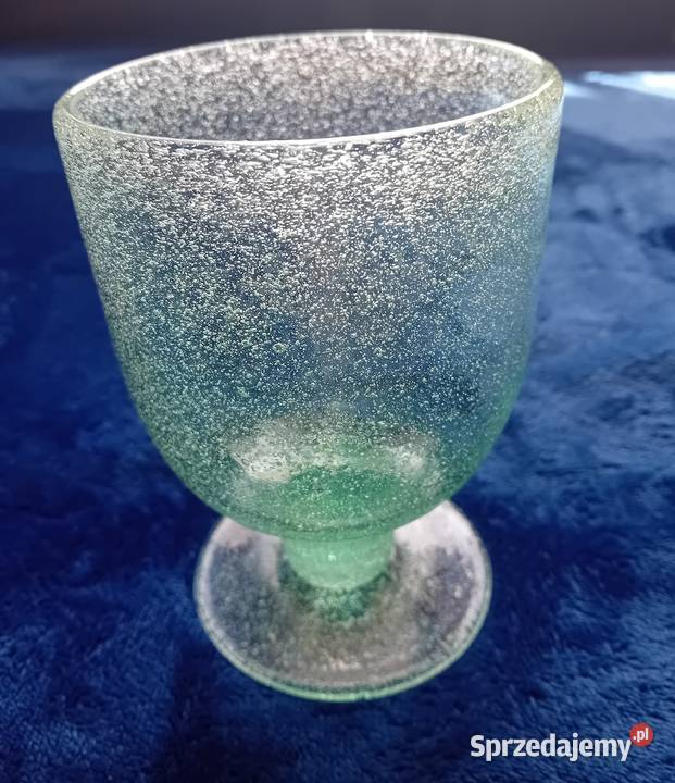 Zestaw 3 zielonych kielichów Goblet szkło mocno wielkopolskie Koźminek