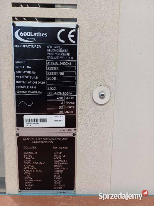 TOKARNIA TOKARKA CNC ALPHA 1400XC GOTOWA DO wielkopolskie Pleszew