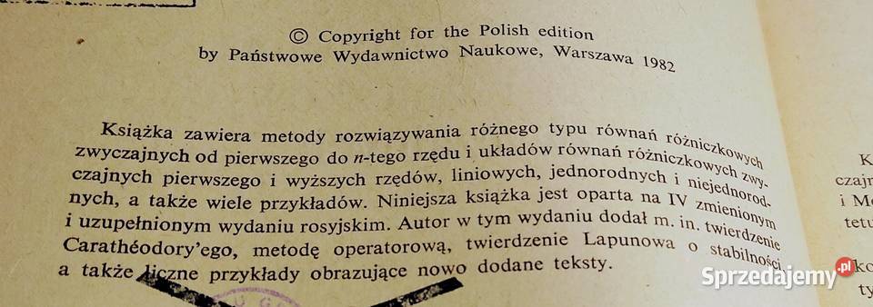 Metody całkowania równań różniczkowych Gdańsk