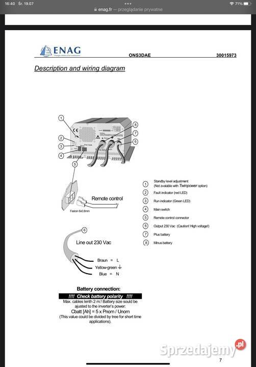 ENAG ONS 33 KW FALOWNIK INWERTER PRZETWORNICA Wola Murowana sprzedam
