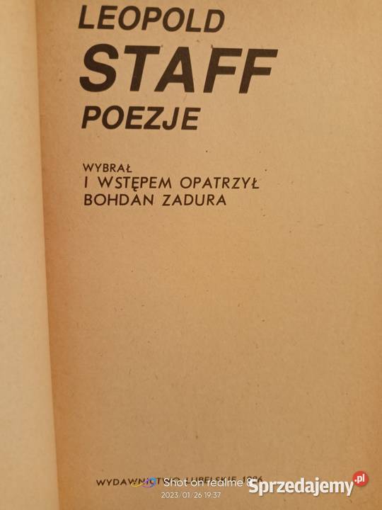 Pierwsze wydanie książki Staff wiersze Poezje Warszawa sprzedam