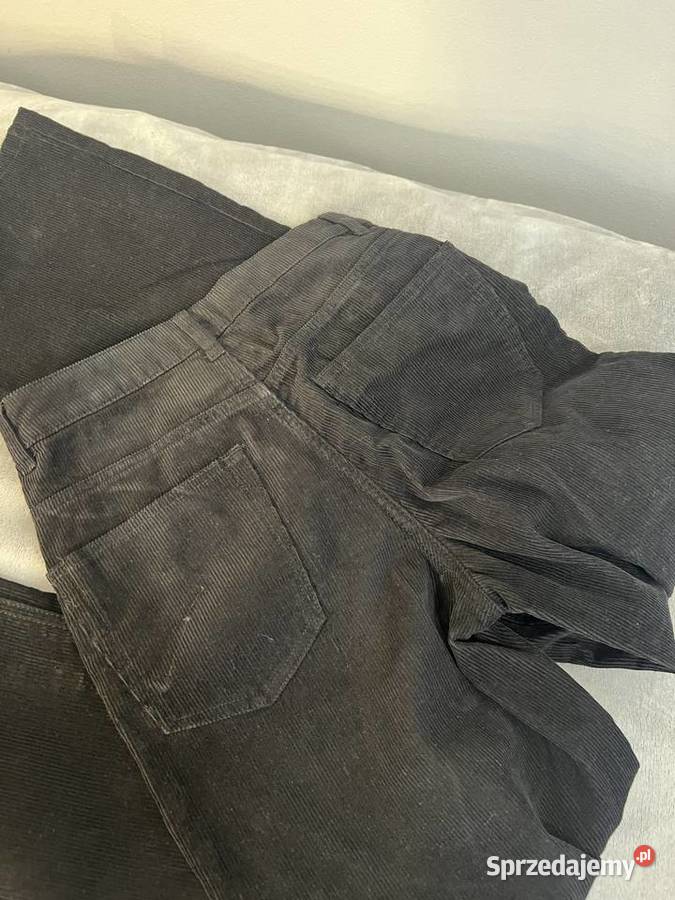 Spodnie jeansy wide leg sztruksowe Spodnie