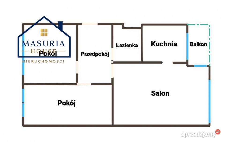 Mieszkanie 51 m kw 3 pokoje w centrum Iławy 7252zł/m2 Iława sprzedam