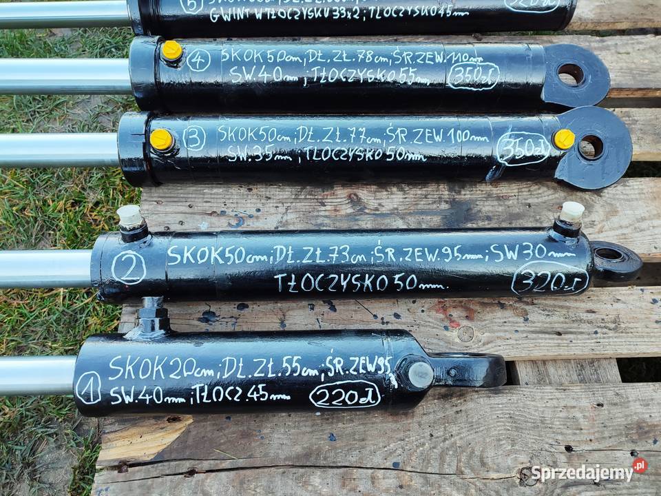 Siłownik hydrauliczny dwustronny sów 50 łuparka Części i osprzęt rolniczy Sędziszów