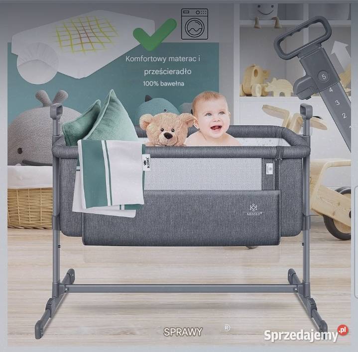 Łóżeczko dziecięce z miękkim materacem kółkami Meble Rzeszów