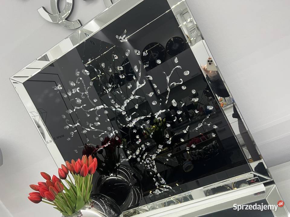 Lustrzany obraz z kryształkami Glamour Drzewko Golkowice
