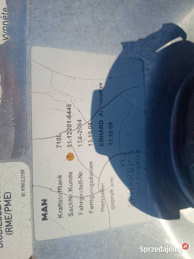 Man TGX zbiornik paliwa 710 l ciężarowe Staszów