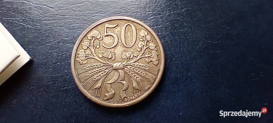 Stare monety 50 halerzy 1922 Czechosłowacja podkarpackie Lesko