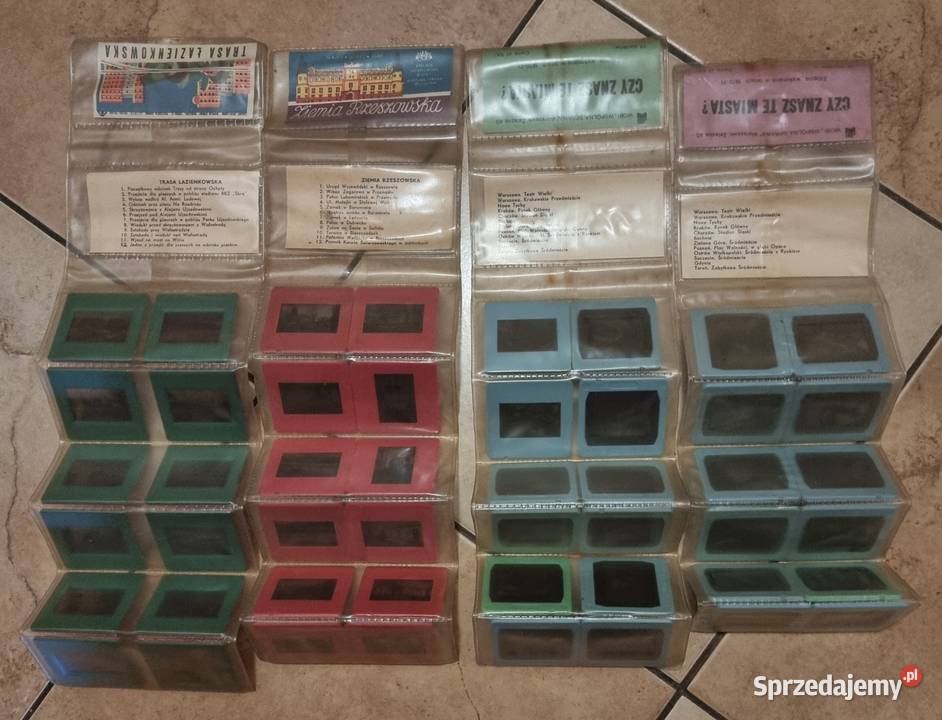 Przeźrocza slajdy 4 x Zestawy 12 Slajdów Rzeszów Sosnowiec