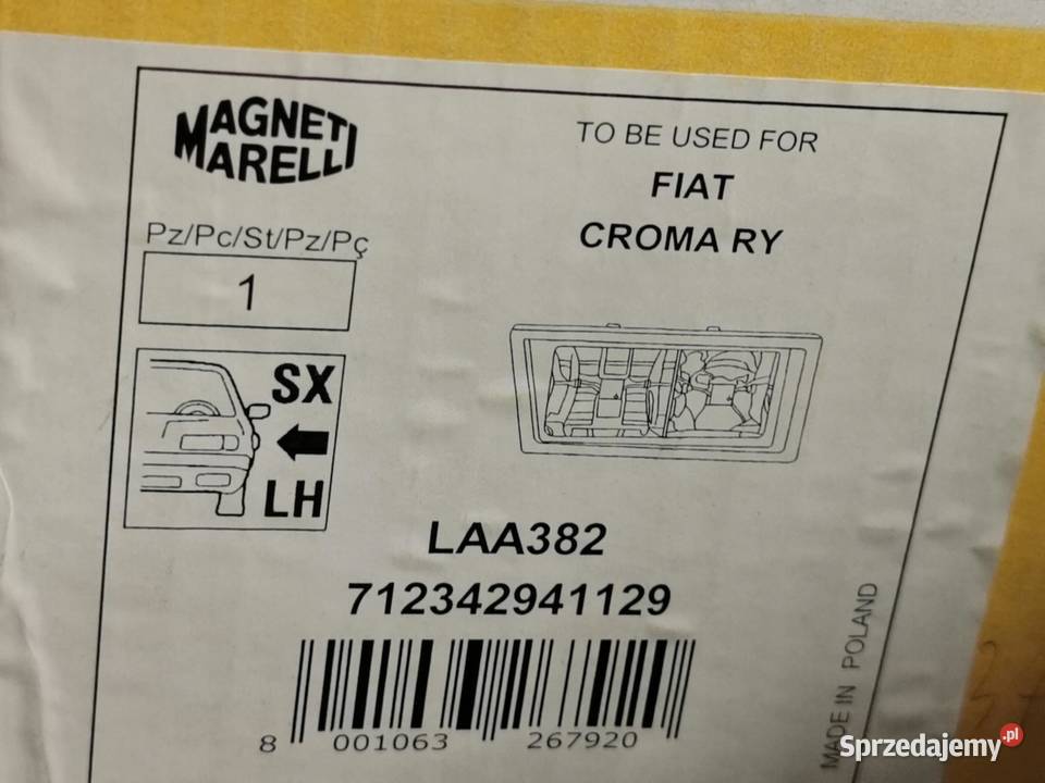 LAMPA HALOGEN LEWY FIAT CROMA 9096 MAGNETI