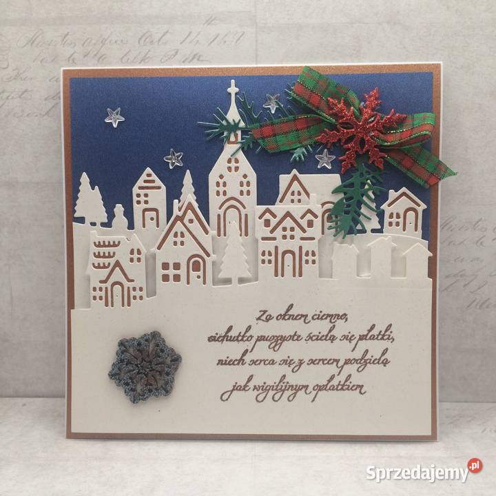 Kartka świąteczna ręcznie robiona z kopertą Mielec